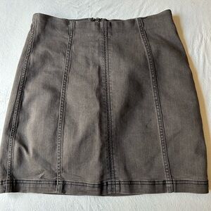 Free People Charcoal Denim Pencil Mini Skirt Size 8 Y2K